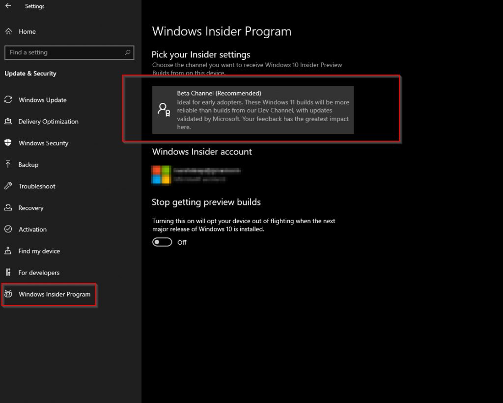 Windows Insider Program, upgrade to windows 11